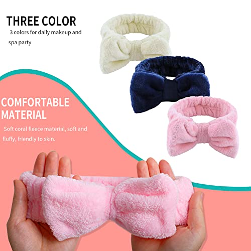 WSYUB 3Pcs Spa Headband, Makeup Headband for Washing Face - color: Pink, Yellow and Dark Blue