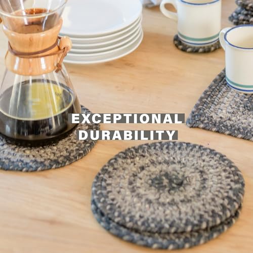 Homespice Flint Hill Jute Braided Placemats, Oval 13x19 Set of 4 - color: Flint Hill