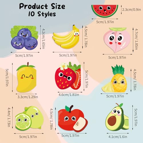 10 Pcs Fruit Scented Magnetic Bookmarks for Kids and Book Lovers