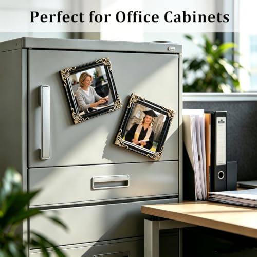 Photo Magnet Frames for Fridge, Mini Black Frames Set of 2 - color: Black G