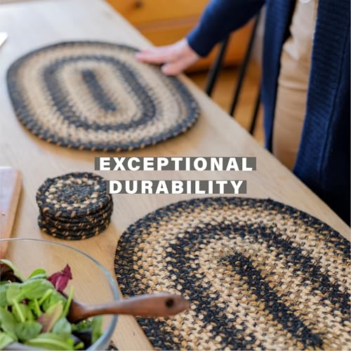 Homespice Kilimanjaro Jute Braided Placemats, Oval 13x19 Set of 4 - color: Kilimanjaro