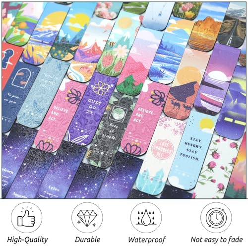 105 Pcs Magnetic Bookmarks for Kids, Scenery Bookmarks for Student - color: Scenery