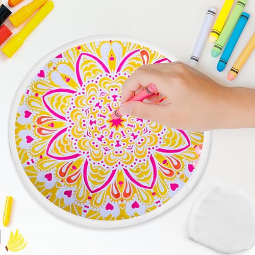 Mototo 36 Pieces Foldable Flying Disc Fans with Bag Folding Pocket Toy Set DIY Creative Gift Handheld Fabric Fan for Fun Party Favors Summer Outdoor Activity Game Halloween, White - color: White