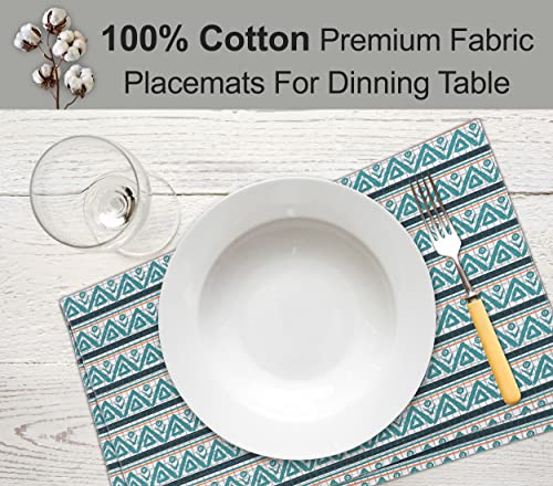 Ruvanti Placemats Set of 6, 100% Cotton Place Mats of 13"x19" – Kite - color: Kite