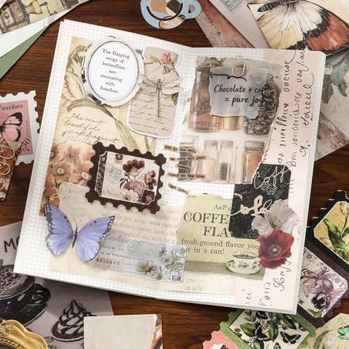 YagCu Butterfly Scrapbook Kit, Vintage Junk Journal Supplies - color: Butterfly