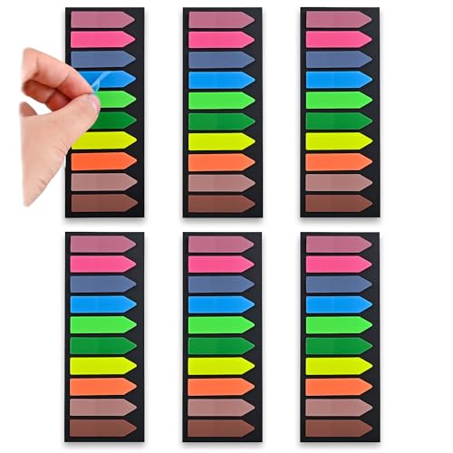 Ericter Arrow Sticky Tabs 1200PCS Writable Repositionable Translucent PET Page Markers Book Tabs Index Flags, Book Annotation Tabs for Notebooks Study Office School Supplies - color: Arrow New, size: 1200