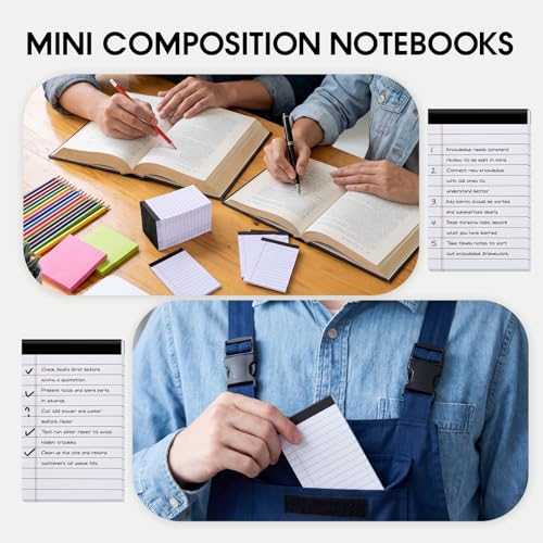Resurhang 50 Pcs Small Legal Pads 4" x 2.5" Mini Lined Notepads Bulk - style: Lined