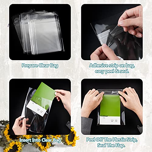 Golden State Art 3"x 4" Acid-Free Crystal Clear Storage Sleeves,200 Pack - size: 3x4