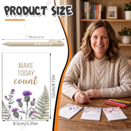 Yeaqee 72 Pcs Motivational Pen Notepad Gifts Bulk Set, Floral - style: Floral Inspiration