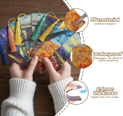 Bookmarks, 7 Pieces Oil Painting Bookmark with Tassel