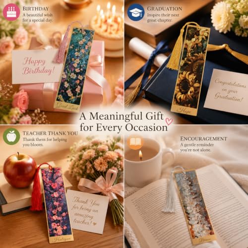 5Pcs Printed Paper Floral Vintage Oil Painting Book Marks with Tassels - color: Set D