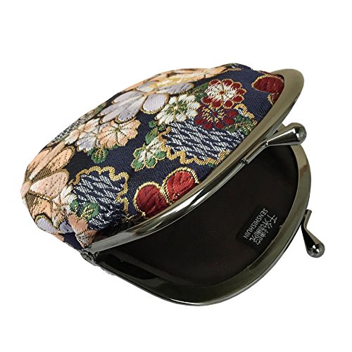 Nishijin brocade round clasp purse/coin purse with lining, size L. (Saikaranman) - color: Saikaranman