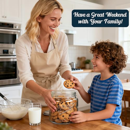 Half Gallon Glass Jar with Lid, 64 Oz Mason Jar for Pantry Storage - color: 64oz-Round-2 Pack-Screw Lid