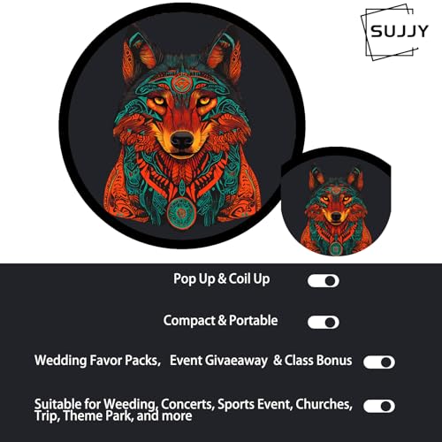 4 Pack Animal Foldable Hand Fans – Pocket-Sized Round Fans for Men & Women, Portable Cooling Fan for Travel, Concerts, Graduation, Indoor & Outdoor Use (Black) - style: Black Animals