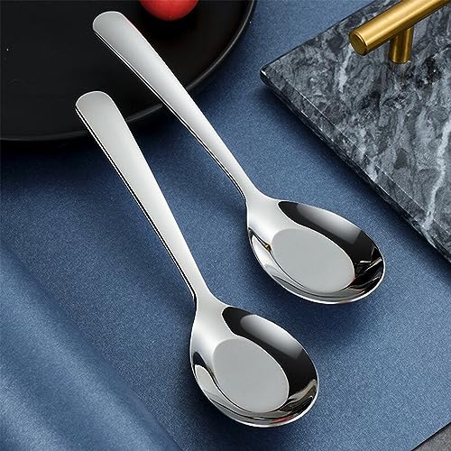 Ouliget Flat Head Spoons, Korean style Flat Sugar Spoon,Thick Heavy Stainless Steel Table Spoons Dinner Spoon,Set of 4. - size: 7.1 inches, Set of 4, Flat Head