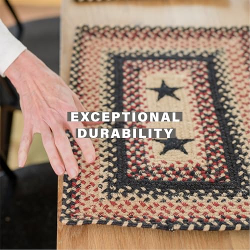 Homespice Gloucester Jute Braided Placemats, Oval 13x19 Set of 4 - color: Primitive Star Gloucester