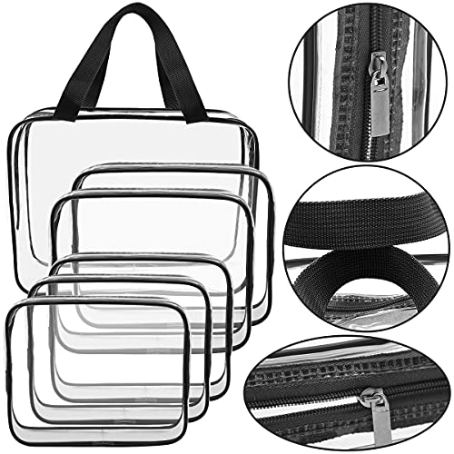 APREUTY 6 Packs Clear Makeup Bags, TSA Approved Toiletry Bags Set, Black - color: Black-6PCS (Large+Medium+Small)