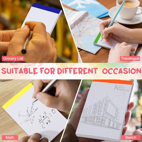 16 Pcs 3'' x 5'' Graph Paper Pads Quad Ruled Grid Mini Notepads, Perforated - color: White, style: Graph