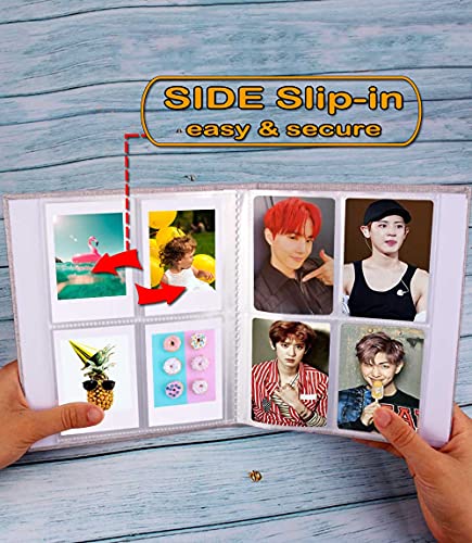 GPIRAL Mini Polaroid Photo Album Book 208 Vertical Photos - Linen 2x3 Photo Album Compatible with K-pop Photocards, Fujifilm Instax Mini Film 7s 8 9 11, Polaroid Snap/PIC 300, Zip Printer, Beige - color: Beige