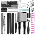 36 in 1 Pedicure Kit, Stainless Steel Foot Care Tools with Foot Rasp - style: Black&Silver