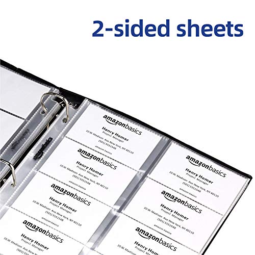 Amazon Basics Plastic Business Card Organizer Sleeves for 3-Ring Binder, Transparent Card Holder, 8.5 x 11 inches, 25-Pack - color: Transparent, size: 25