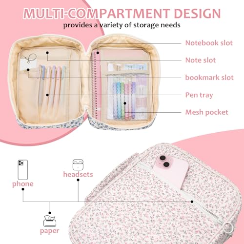 Bible Cover Case For Women,Large Bible Bag with Study Supplies,Quilted Bible Carrying Case for Girls,Portable Bible Case with Highlighter, Pens,Tabs,Bible Study Gifts for Women - size: Style C