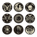 ANATTASOUL Moon Phases Magic Wooden Coasters Set of 9 Bulk(3.9") - style: Moon Phases Magic