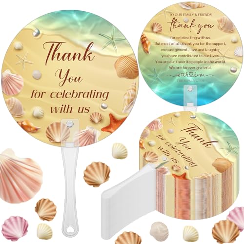 CroBlissful 100 Pcs Wedding Hand Fans for Guests Bulk, Handheld, Sunflower - style: Beach