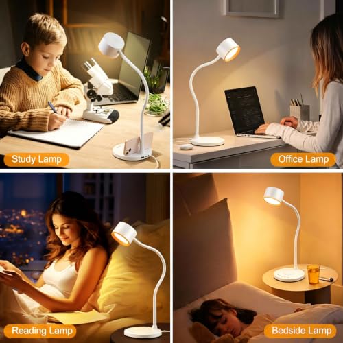 LiFMIRA Desk lamp with 2 USB Charging Ports, Touch Control Desk Light White - color: White