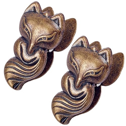 CRASPIRE 2Pcs Travelers Notebook Page Holder Journal Notebook Clip Metal Vintage Retro Fox Animal Alloy Decorative Binder Holders Accessories for TN Travelers Art Journaling Reading Decoration - style: 2Pcs Fox