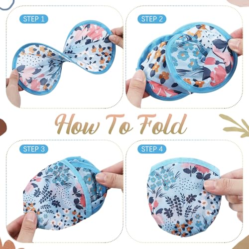 Gejoy 24 Pcs Morandi Floral Foldable Hand Fans Flying Disc 8 Styles - color: Morandi Style