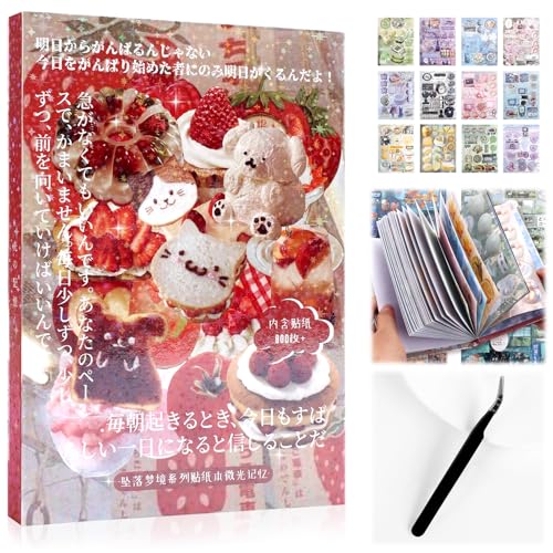 800Pcs Japanese Sticker Book for Journaling Adult, Cute Scrapbook Stickers - style: Dd 45 Sheet Memory