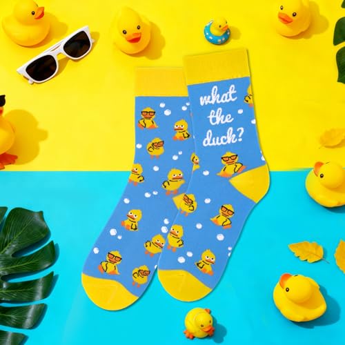 Funny Socks for Women and Teenage Girls, Cute Crazy Unique Novelty Gifts - color: K-duck-1
