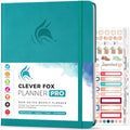 Clever Fox Planner PRO, Undated Weekly Planner, 8.5x11 Turquoise - color: Turquoise (Undated), size: A4 (8.5" x 11") Standard Version
