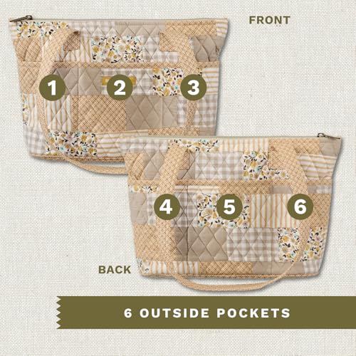 Bella Taylor Small Tote, Quilted Shoulder Bag for Women - color: Prairie Meadow Patch