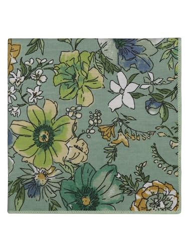 Luckyvestir Floral Pocket Squares for Men Cotton Flower Handkerchief Formal Wedding Party Graduation - color: Spring