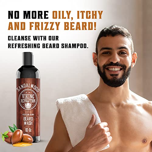 Viking Revolution Beard Wash & Conditioner Set - Sandalwood - 10 oz - size: 10 Fl Oz (Pack of 2)