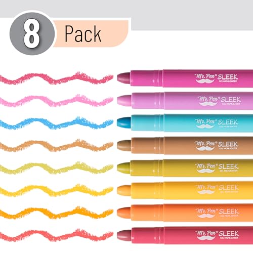 Mr. Pen- No Bleed Gel Highlighters, Dark Sunshine & Smiles, 8 Pack - color: Dark Sunshine & Smiles, size: 8 Pack