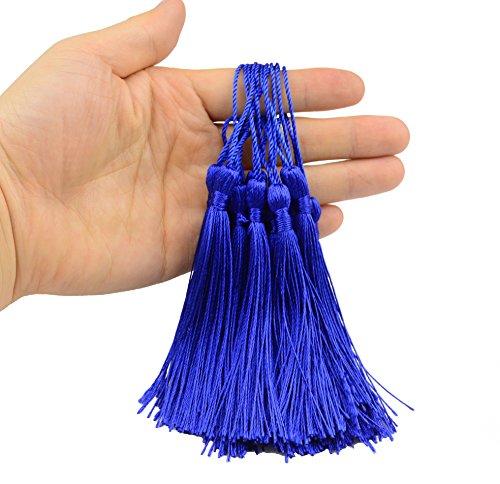 100Pcs 5 Inch Silky Bookmark Tassels for Jewelry, Souvenir(Navy Blue) - color: Navy Blue