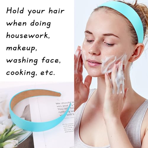 Wecoe Hairband, 10 Pack Satin Headbands Women 1.3 Inch Wide White Blue Pink Purple Red Orange Yellow Green, Non Slip Fashion Hair Bands Diy Holiday Costume Hair Accessories Women Girls - color: Multi-color F