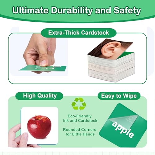 Thick Baby Flash Cards for Toddlers 1-3 Sight Words Flash Cards for Kindergarten，50 First Words