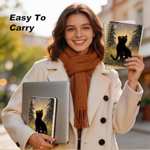 2 Pcs Cute Cat A5 Spiral Notebook, Cat Gifts College Ruled Spiral Notebooks - color: Multicolour 0018