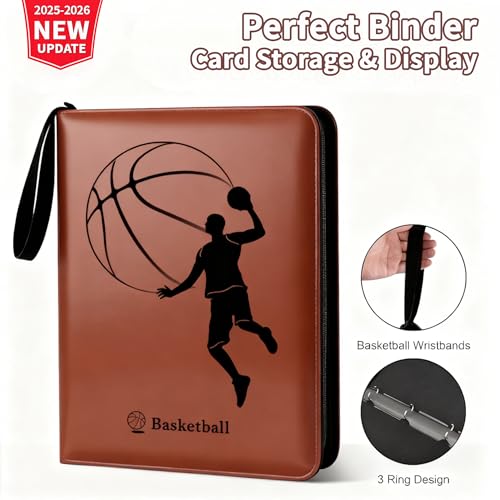 Basketball Card Binder, 400 Pockets, Protective Trading Card Album - color: Basketball, size: 400 Pockets