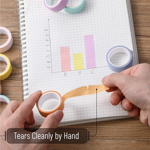 Mr. Pen- Washi Tape Set, 10 Rolls, 5.5 Yards/Roll, Washi Tape for Scrapbook - color: Pastel Harmony