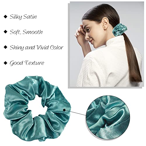Hoteam 200 Pcs Satin Hair Scrunchies Bulk Ponytail Holders, Multicolor - color: Multi Color