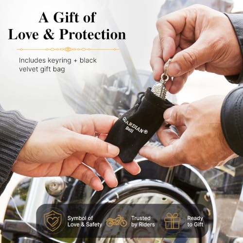 Guardian Bell Celtic Good Luck Bell w/Keyring & Black Velvet Gift Bag | Motorcycle Bell | Lead-Free Pewter | Made in USA - color: Silver