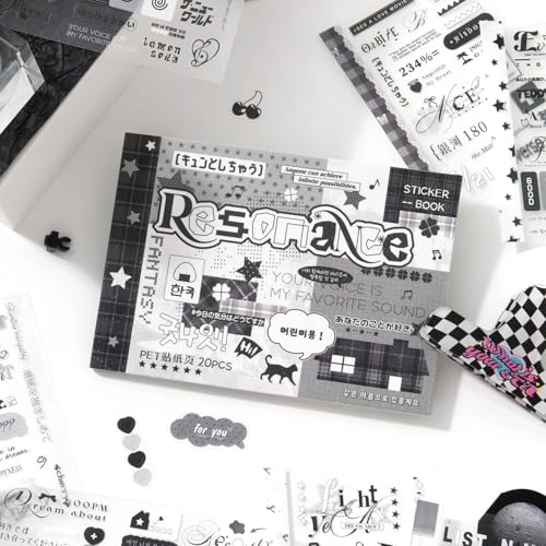 Kawaii Japanese Stickers Book,20 Sheets Vintage Scrapbook Japanese Stickers for Journaling,Junk Journal,Bullet Journaling,Diary,Scrapbooking Supplies,Calendar(Folded Page Text2) - color: Embrace