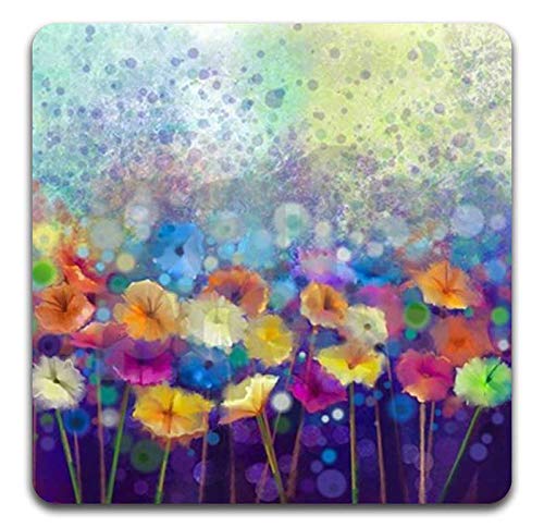 Beautiful Watercolor Flowers Square Coaster Set of 4 - color: Beautiful Watercolor Flowers