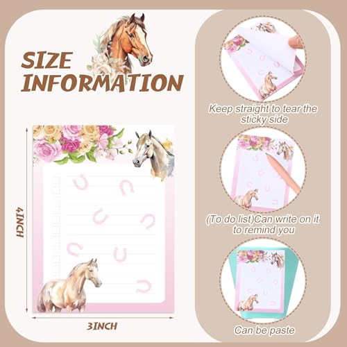 Chiisong 12 Pcs Horse Sticky Notes Horse Gifts for Women - style: Horse Style