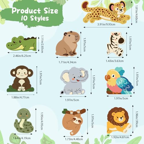 10 Pcs Magnetic Bookmarks, Cute Jungle Animal Page Markers for Reading - color: Jungle Animals